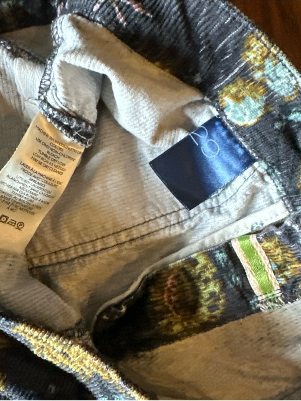 Anthropologie Pilcro The Icon Flare Bootcut Corduroy Jeans Black Floral 29 Boho - Picture 8 of 8